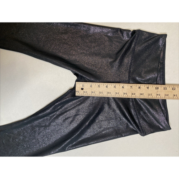Nike Pants Womens Sz Small Black Silver Shimmer Athleisure Running Gym Leggings - Picture 9 of 10